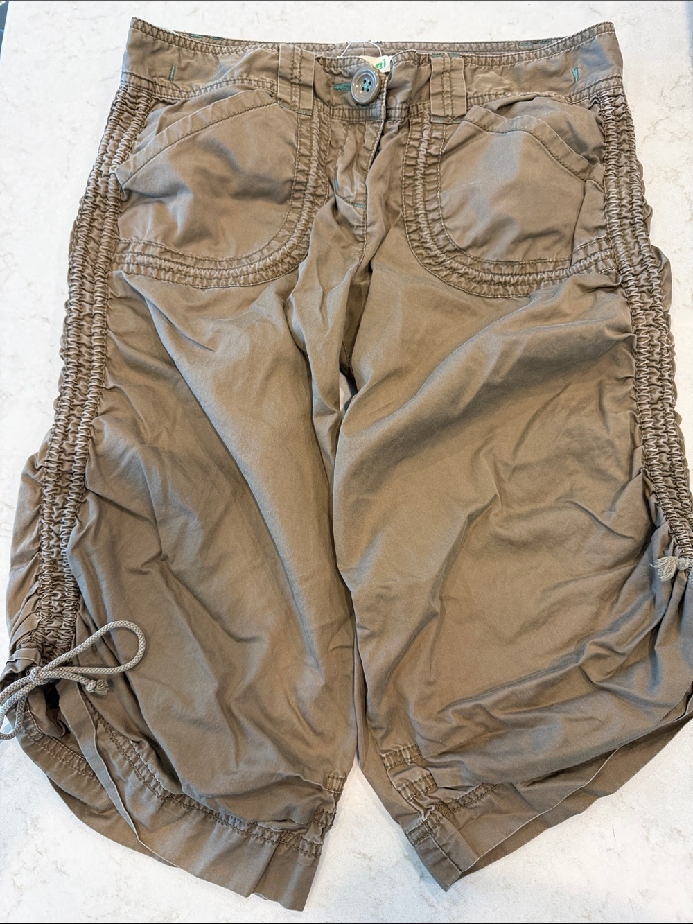 Women’s Khaki Bermuda Shorts - Casual Drawstring Style